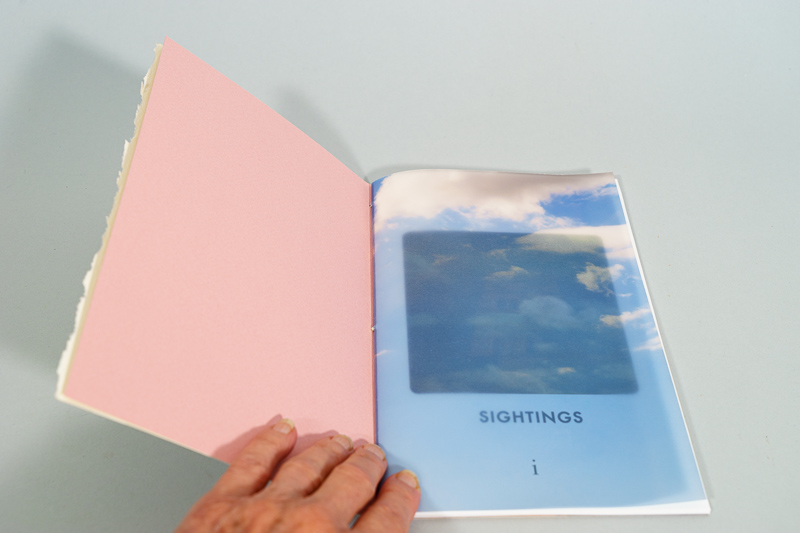 inside front cover of Signtings, a limited edition arttst book.